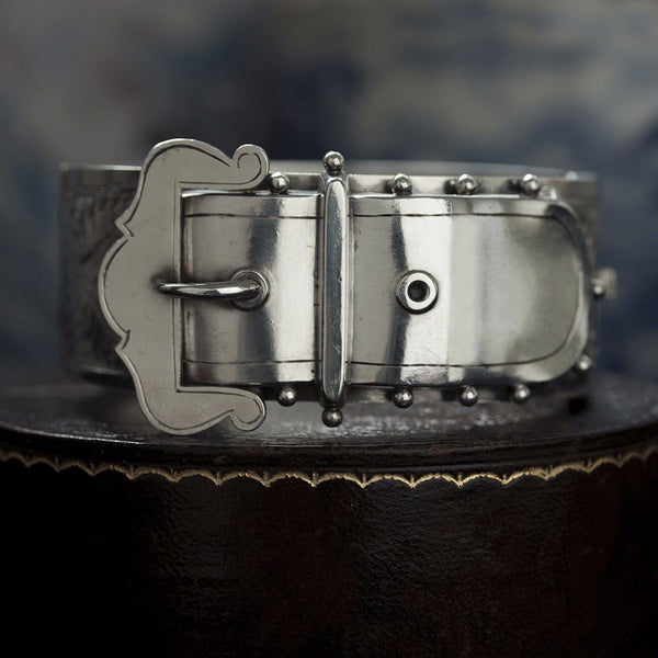 Victorian Sterling Wide Buckle Bangle