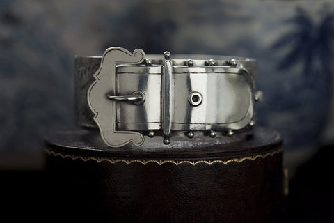 Victorian Sterling Wide Buckle Bangle