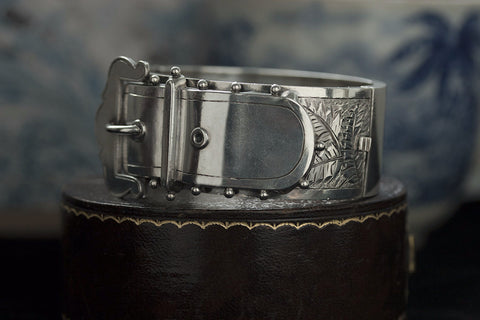 Victorian Sterling Wide Buckle Bangle