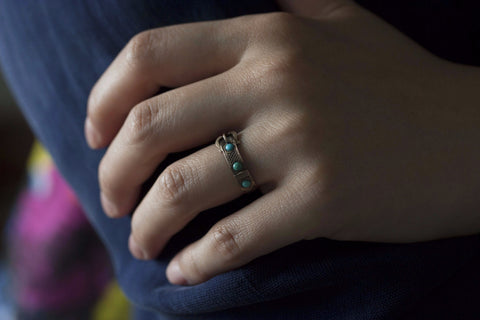 Victorian Turquoise Buckle Ring