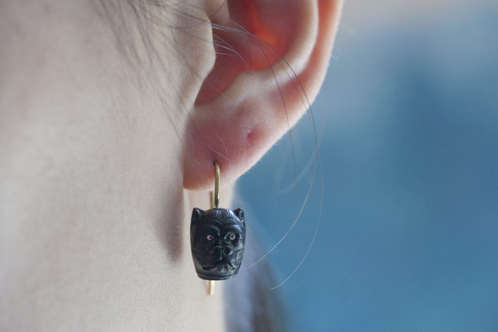 Late Victorian Bulldog Earrings