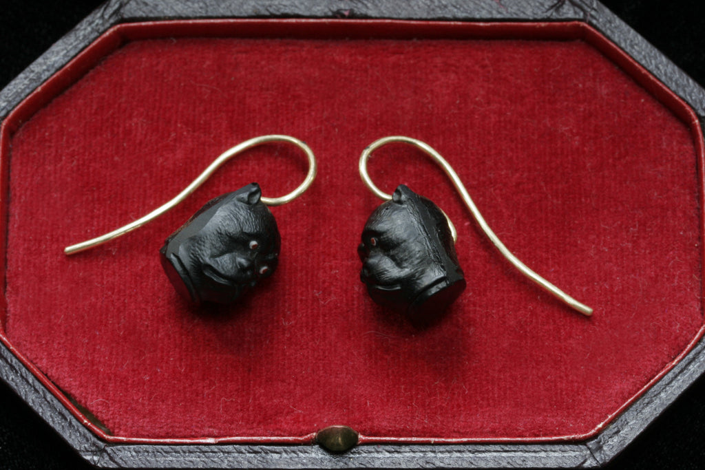 Late Victorian Bulldog Earrings
