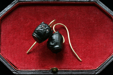 Late Victorian Bulldog Earrings