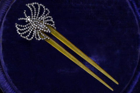 Victorian Cut Steel Butterfly Hair Comb 2