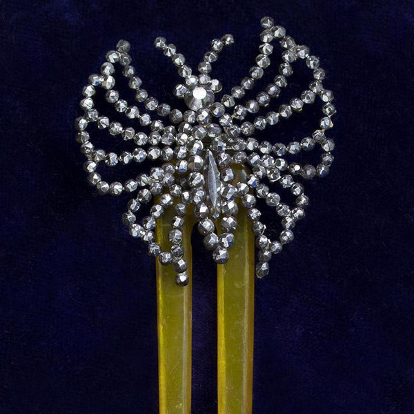 Victorian Cut Steel Butterfly Hair Comb