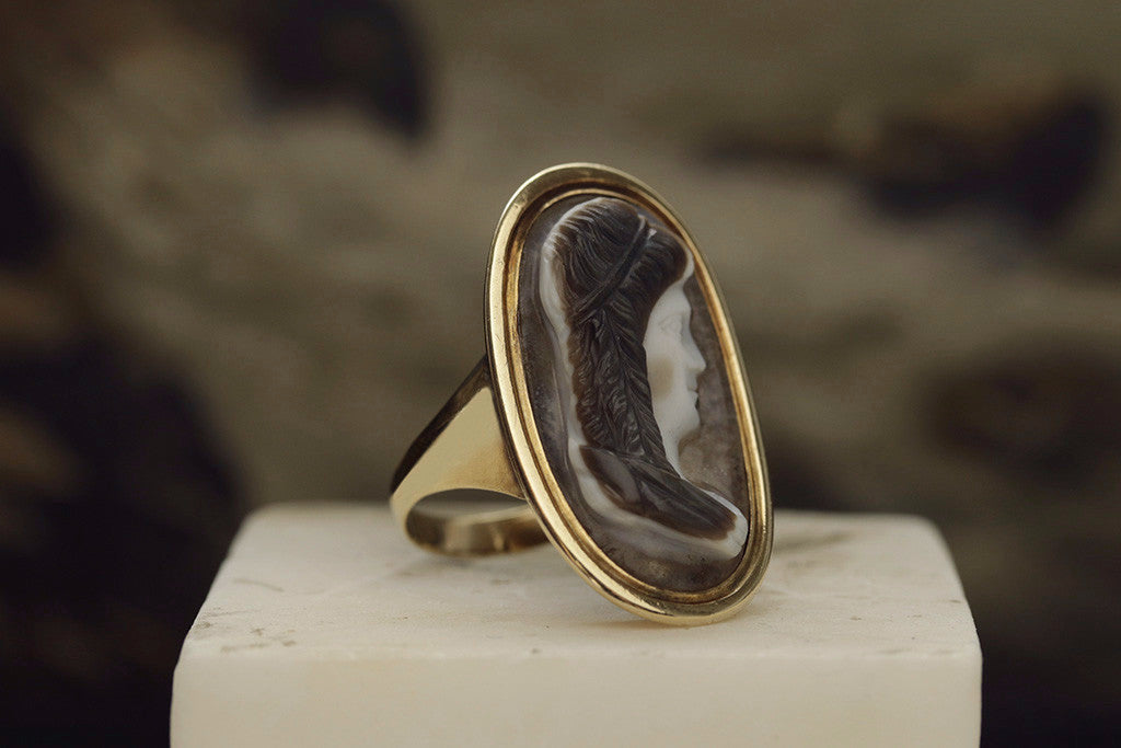 Georgian Sardonyx Cameo Ring 