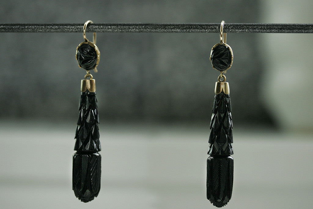 Jet drop earrings 23 – Simpson's Jet of Whitby