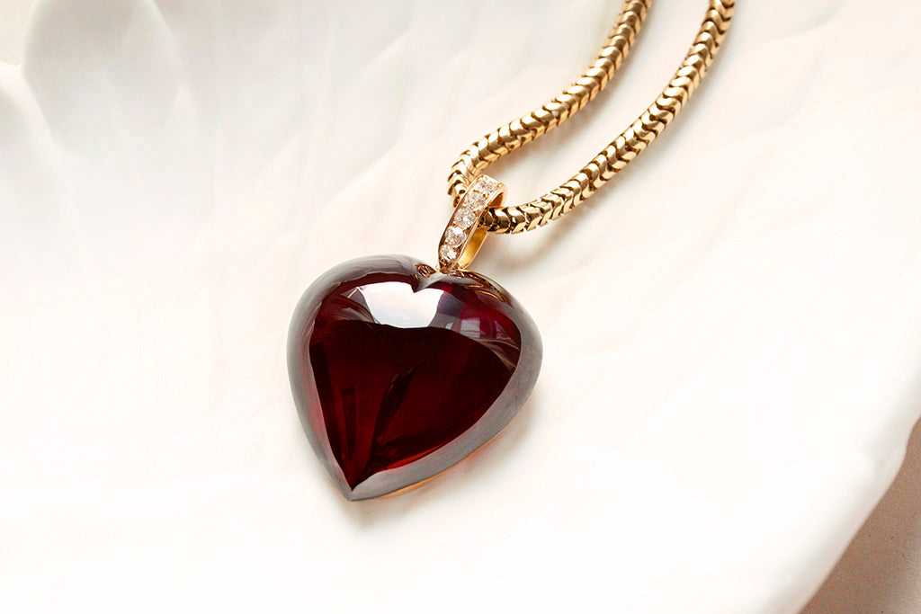 Garnet Heart Silver Necklace Jo Cooper Jewellery
