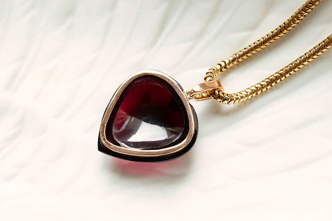Victorian Heart-Shaped Garnet Pendant