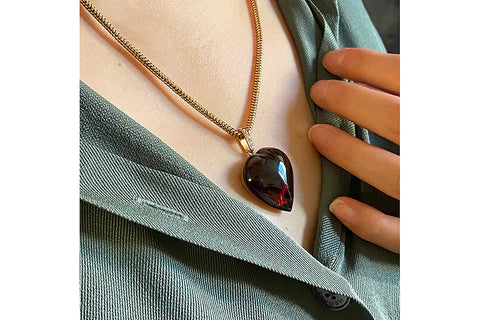 Victorian Heart-Shaped Garnet Pendant