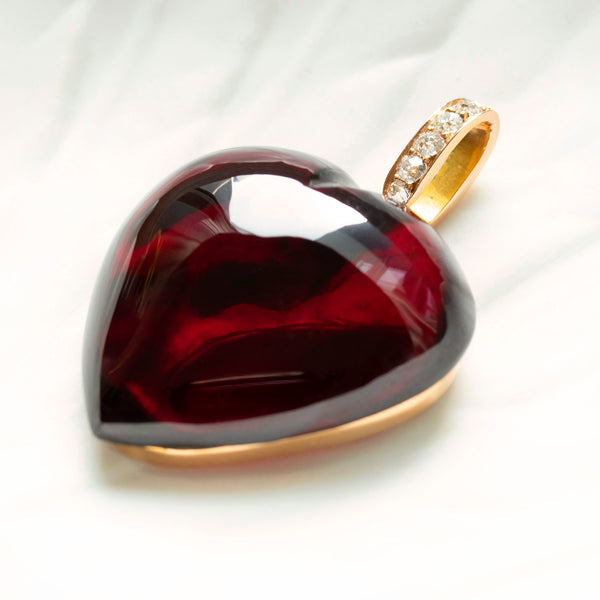 Victorian Heart-Shaped Garnet Pendant