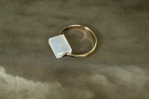 Georgian Chalcedony Swivel Mourning Ring
