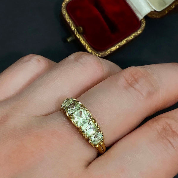 Victorian Five Stone Chrysoberyl Ring
