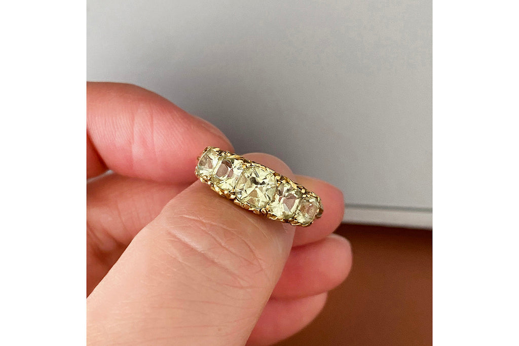 Victorian Five Stone Chrysoberyl Ring