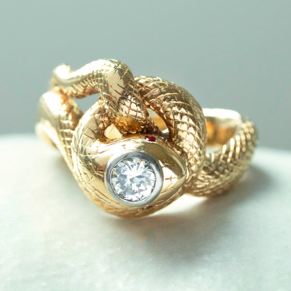 Early 20th Century Chunky Snake Ring