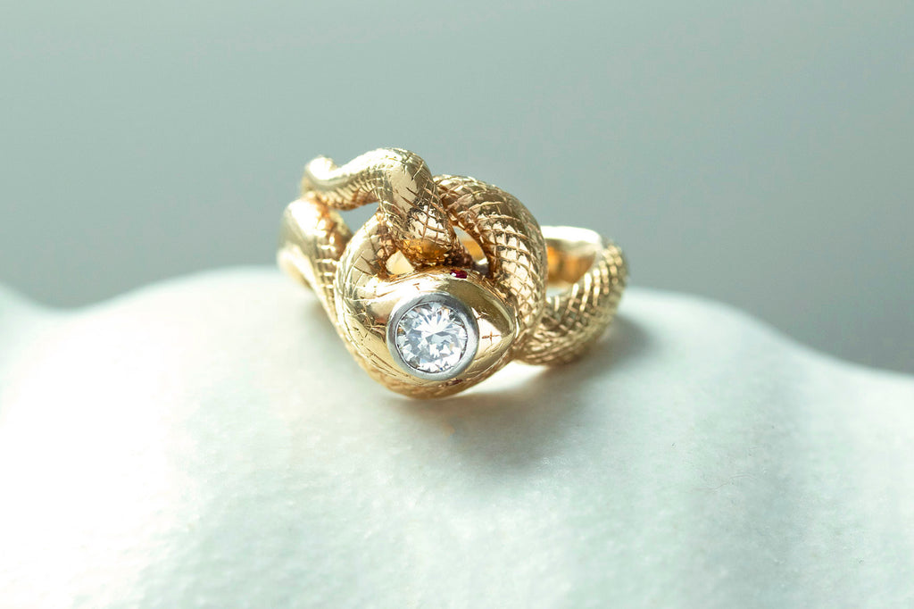 Early 20th Century Chunky Snake Ring