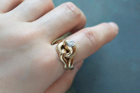 Early 20th Century Chunky Snake Ring
