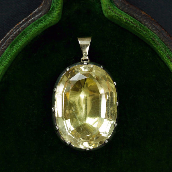Georgian Foiled Back Citrine Pendant