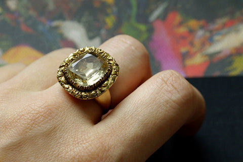 Early 19th Century Large Citrine Ring