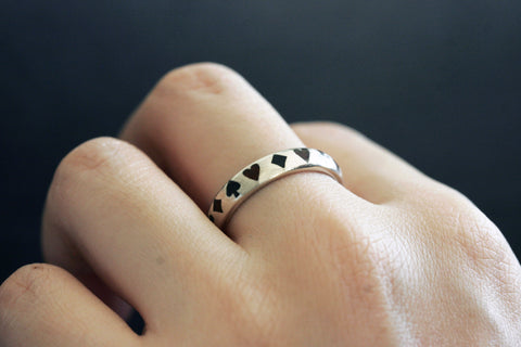 Vintage ‘The Four Suits’ Sterling Ring