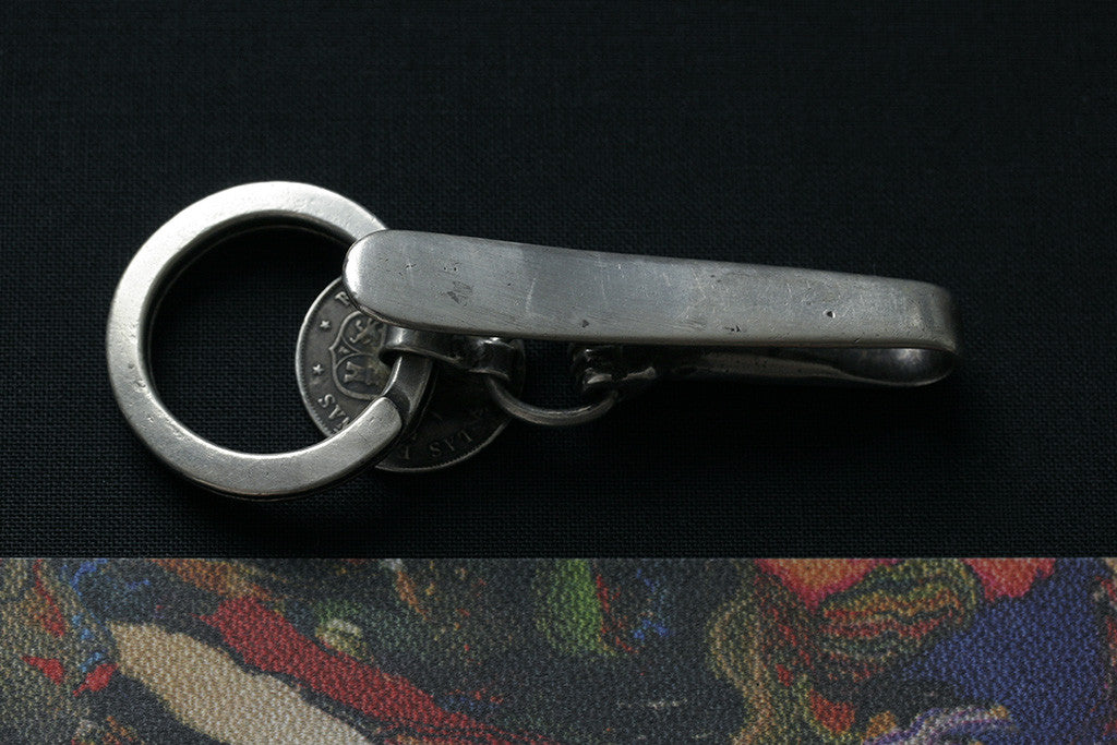 Sterling Silver Key Chain with Hand Motif Slide-In