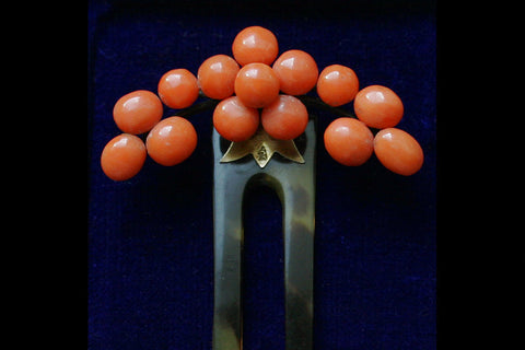 Victorian Coral Hair Comb