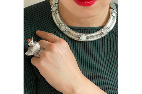 Coral Crown Top Bird Ring