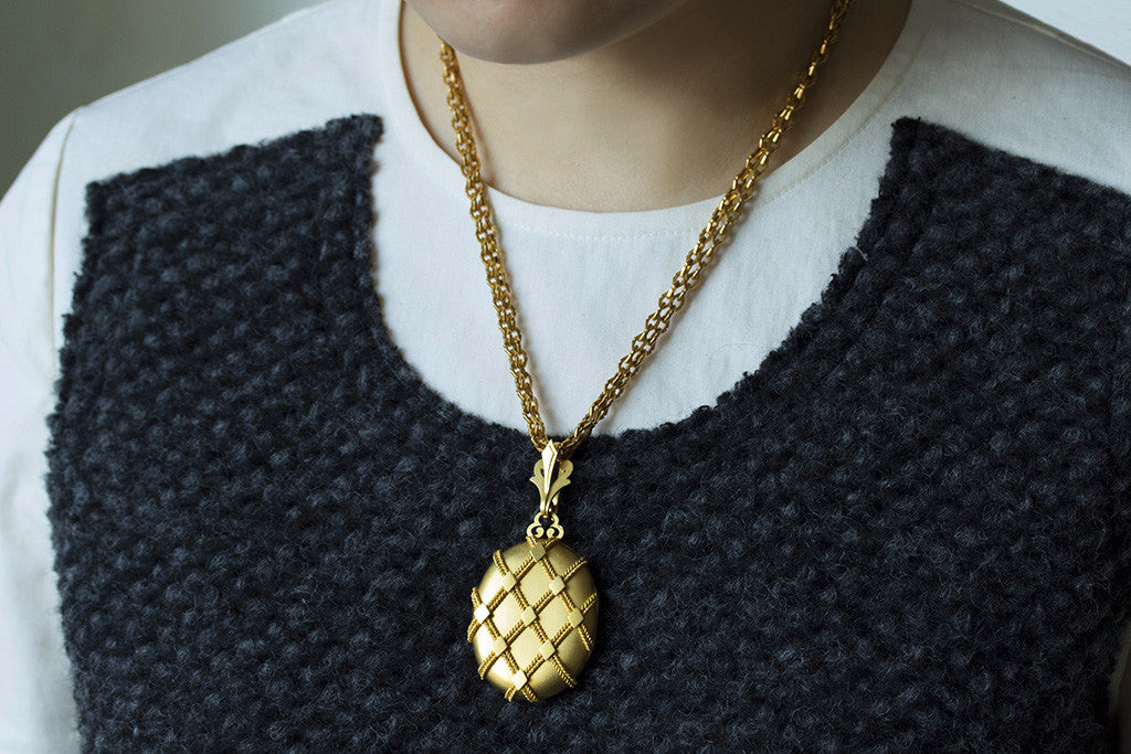 Victorian Oversized Gold Locket