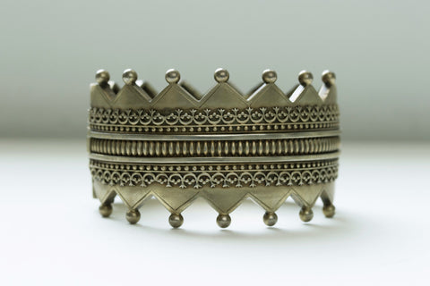 Victorian Gilded Silver Crown Bangle