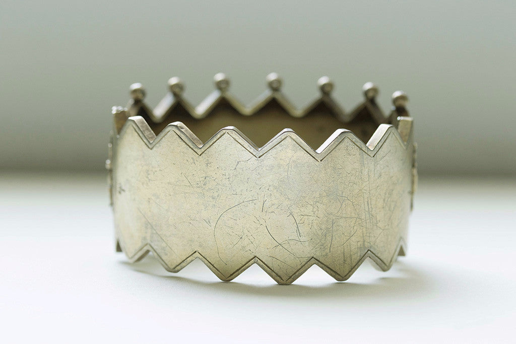Victorian Gilded Silver Crown Bangle