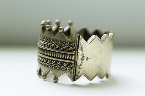 Victorian Gilded Silver Crown Bangle