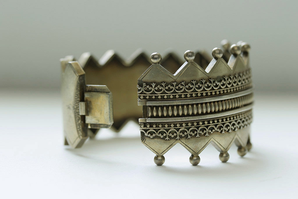 Victorian Gilded Silver Crown Bangle