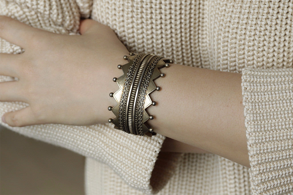 Victorian Gilded Silver Crown Bangle