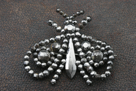 Early Victorian Cut Steel Butterfly Brooch