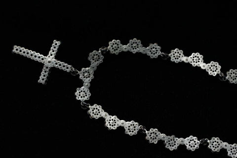 Victorian Cut Steel Necklace with Cross Pendant	