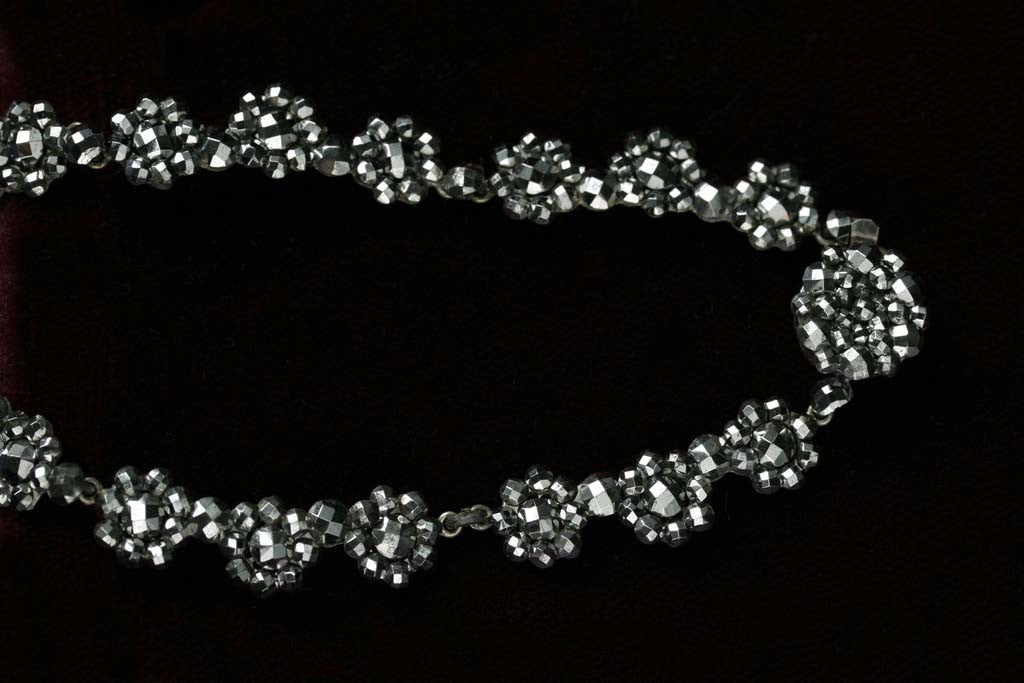 Victorian Cut Steel Necklace with Cross Pendant	