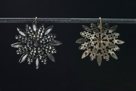 Victorian Snowflake Cut Steel Earrings