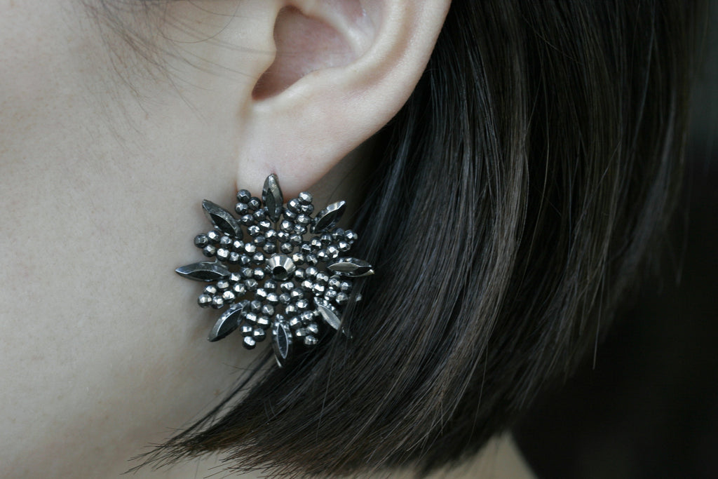 Victorian Snowflakes Cut Steel Earrings