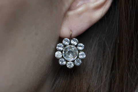 Georgian Paste Flower Earrings