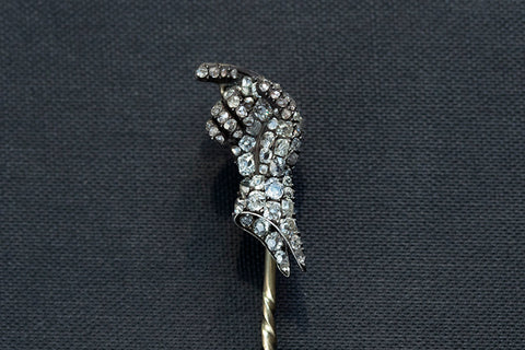 Early Victorian Diamond Hand Stickpin