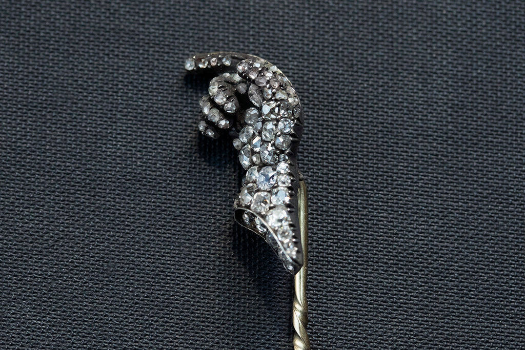 Early Victorian Diamond Hand Stick Pin