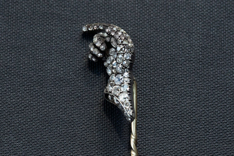 Early Victorian Diamond Hand Stick Pin