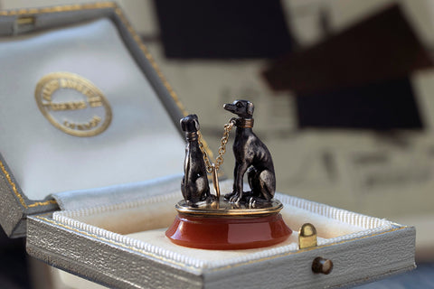 C.1830 Two Dogs Fob Pendant
