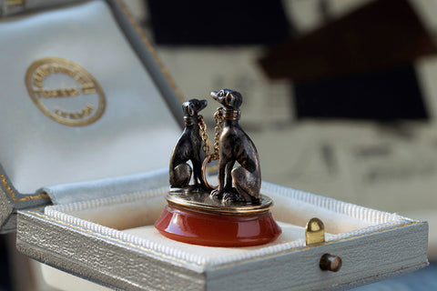 C.1830 Two Dogs Fob Pendant