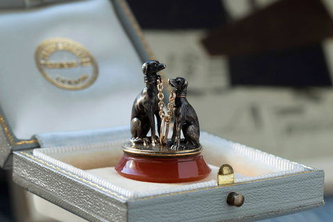 C.1830 Two Dogs Fob Pendant