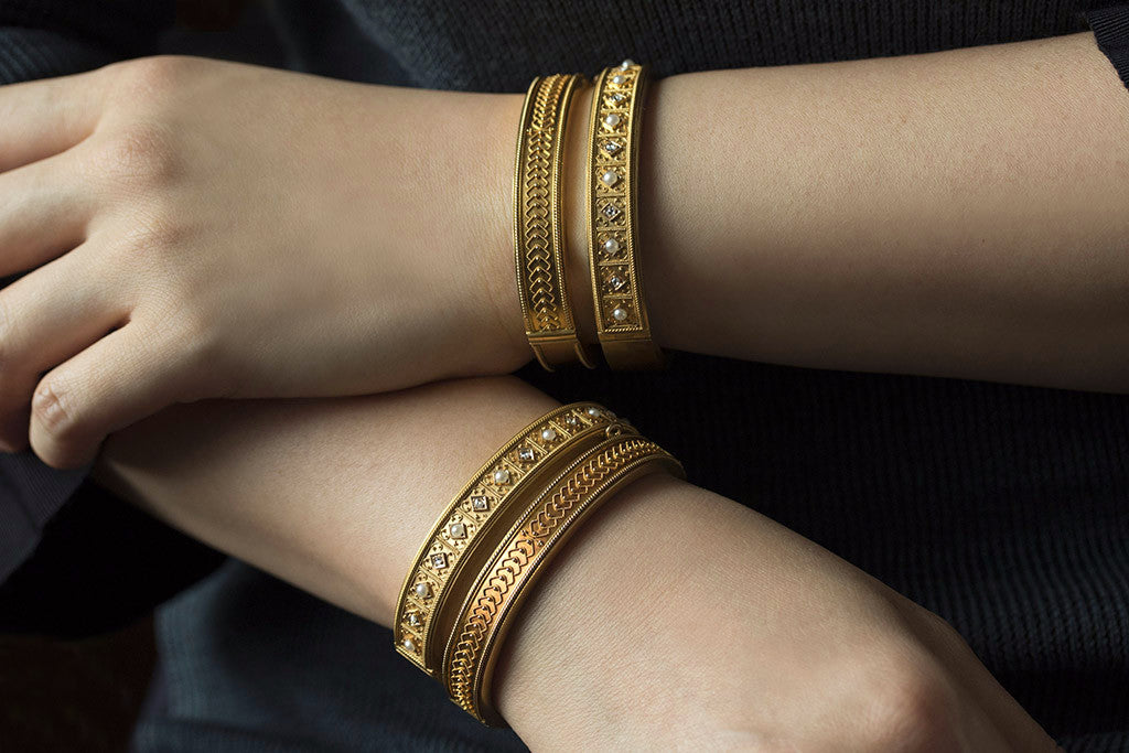 Pair of Victorian Matched Set of Gold Bangles