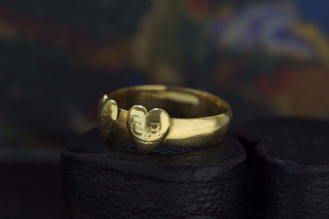 Victorian Double Heart Gold Ring