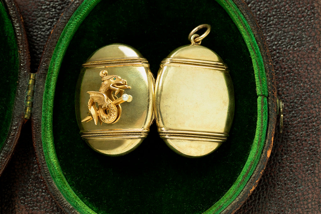 Victorian Dragon Gold Locket