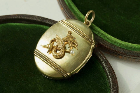 Victorian Dragon Gold Locket