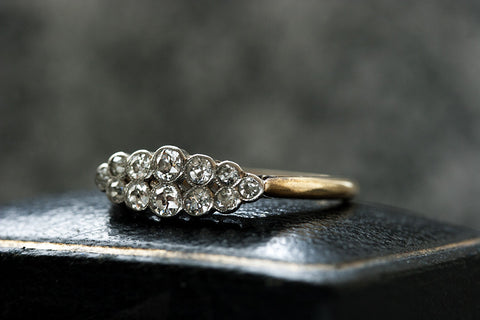 Edwardian Diamond Double Row Cluster Ring